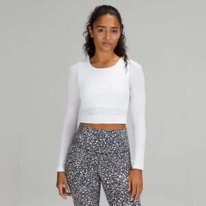 Lululemon Ebb to Street Long Sleeve White Size 8 Built-In Bra